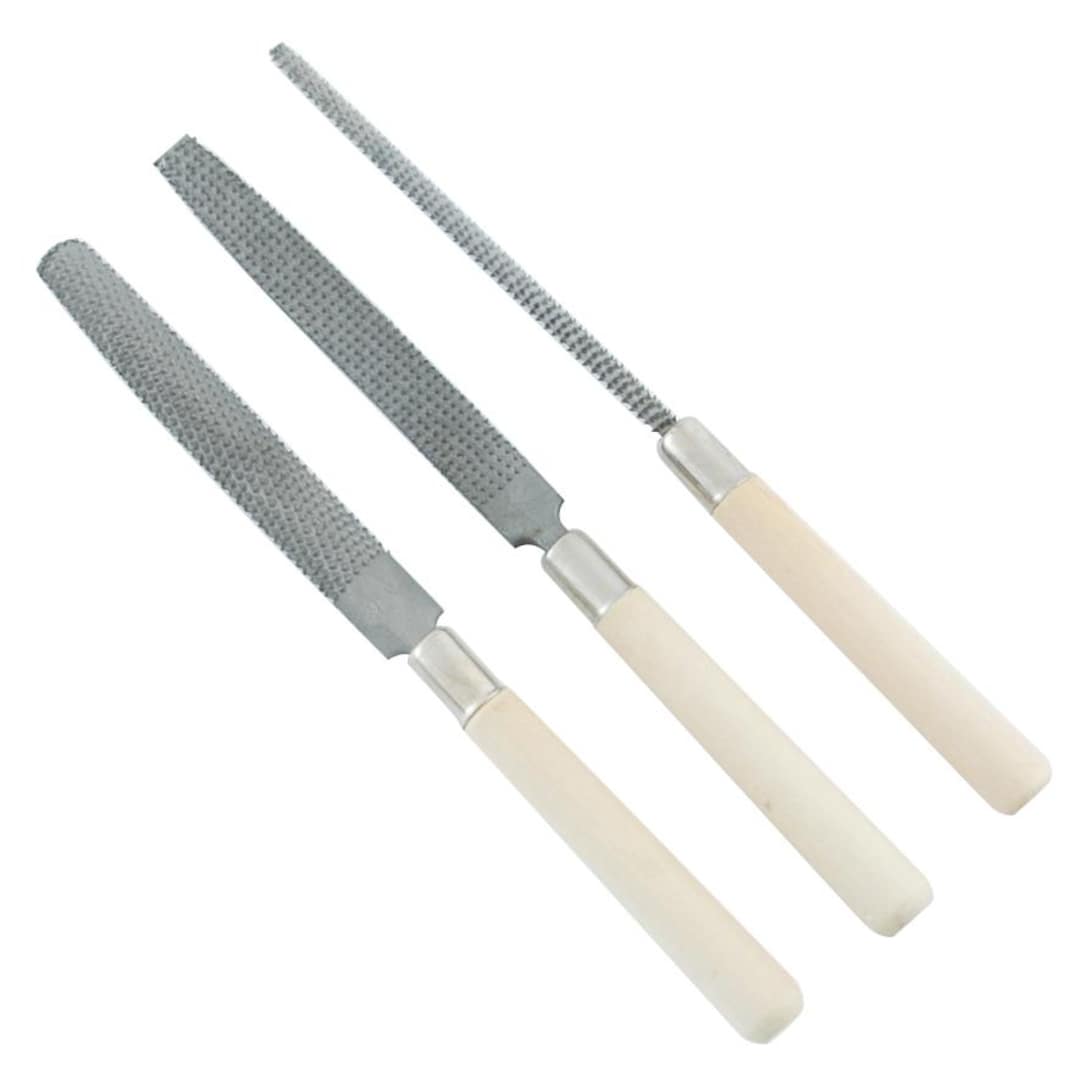 File In Woodwork Tsubosan ST-10 Woodworking Tool 3 Piece Wood File Set, With Round, Half ...