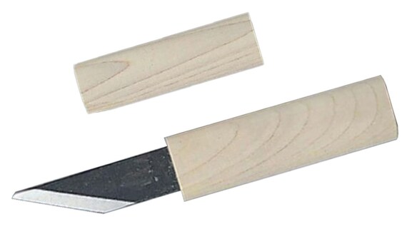 Takagi Wood Carving Left Handed Whittling Knife 40mm Woodworking Cutting Tool with Wooden Sheath Handle for Woodcarving Chip Carving