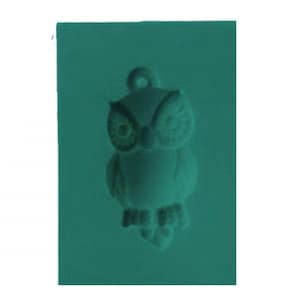 Strumento per modellare argilla in metallo prezioso PMC, stampo a pressione in silicone a forma di gufo, 15 mm x 33 mm, per la creazione di gioielli