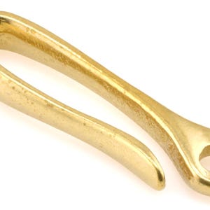 Leathercraft Hardware Heavy Brass Hook M for Leather 60mm x 20mm