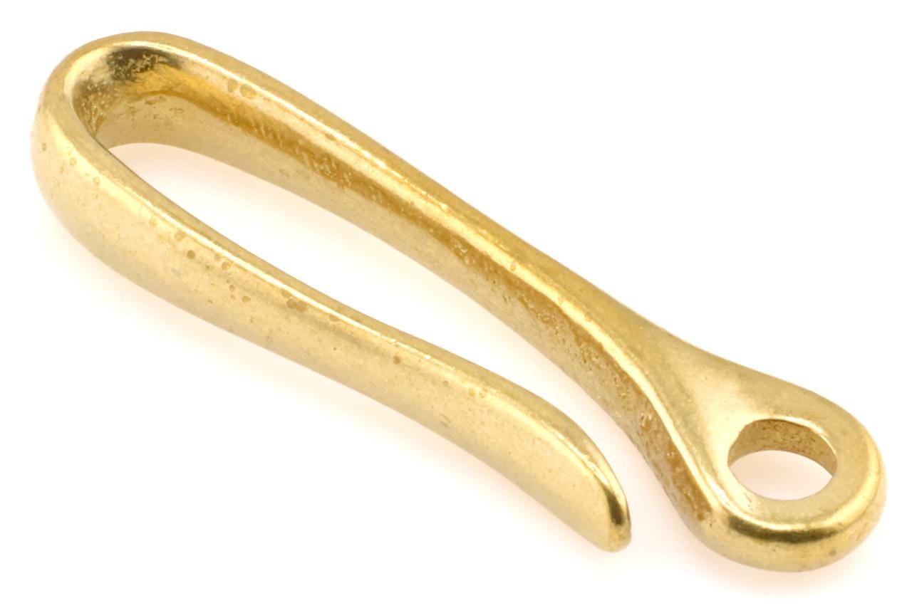 Leathercraft Hardware Heavy Brass Hook M for Leather 60mm x 20mm