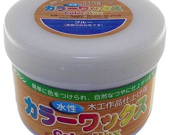 Washin Paint Color Wax 200g Tallado en madera Acabado de madera a base de agua Azul Acuoso Secado rápido Pasta de tinción japonesa Polaco, para carpintería