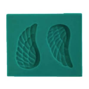 Strumento per modellare argilla in metallo prezioso PMC, 12 mm x 27 mm, stampo in silicone a forma di ali per ciondolo e anello, per la creazione di gioielli
