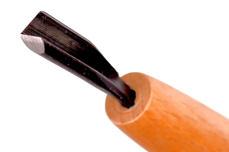 Seigen No. 12 Japanese Wood Carving Tool 6mm Parting V Gouge for Woodworking, with Blue Paper Steel Blade, for Woodworking & Printmaking image 9