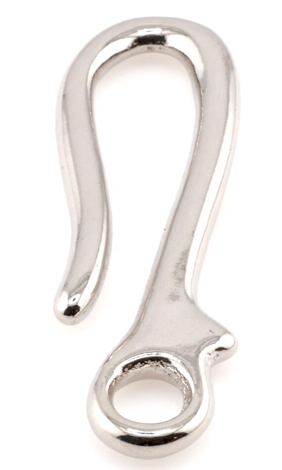 Leathercraft Hardware Plain Silver Hook L for Leather 70mm x 24mm