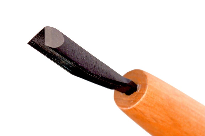 Seigen No. 12 Japanese Wood Carving Tool 6mm Parting V Gouge for Woodworking, with Blue Paper Steel Blade, for Woodworking & Printmaking image 4