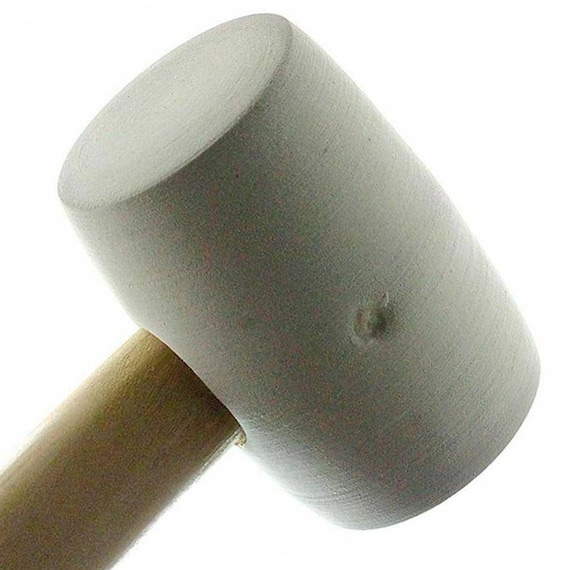 Takagi 225g 8oz Japanese White Rubber Mallet Hammer, with Wooden Handle,  for Woodworking, Leathercraft, & Jewelry Making