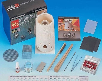 PMC Precious Metal Clay Silver Master Series Silver Pot Starter Kit, with Tools, Kiln, & Instructions, for Jewelry Making