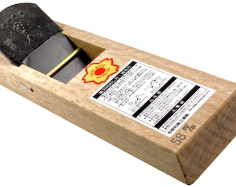 Sakura Japan 58mm Japanese Carpenter's Wood Plane SK-5 Carbon Tool Steel Blade with Oak Body for Precision and Smooth Woodworking
