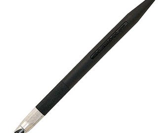 NT Cutter D-400P Precision Work Model 9mm Paper Knife Black Handle x10 Blades Card Making and Rubber Stamp Design Cutting DIY Projects