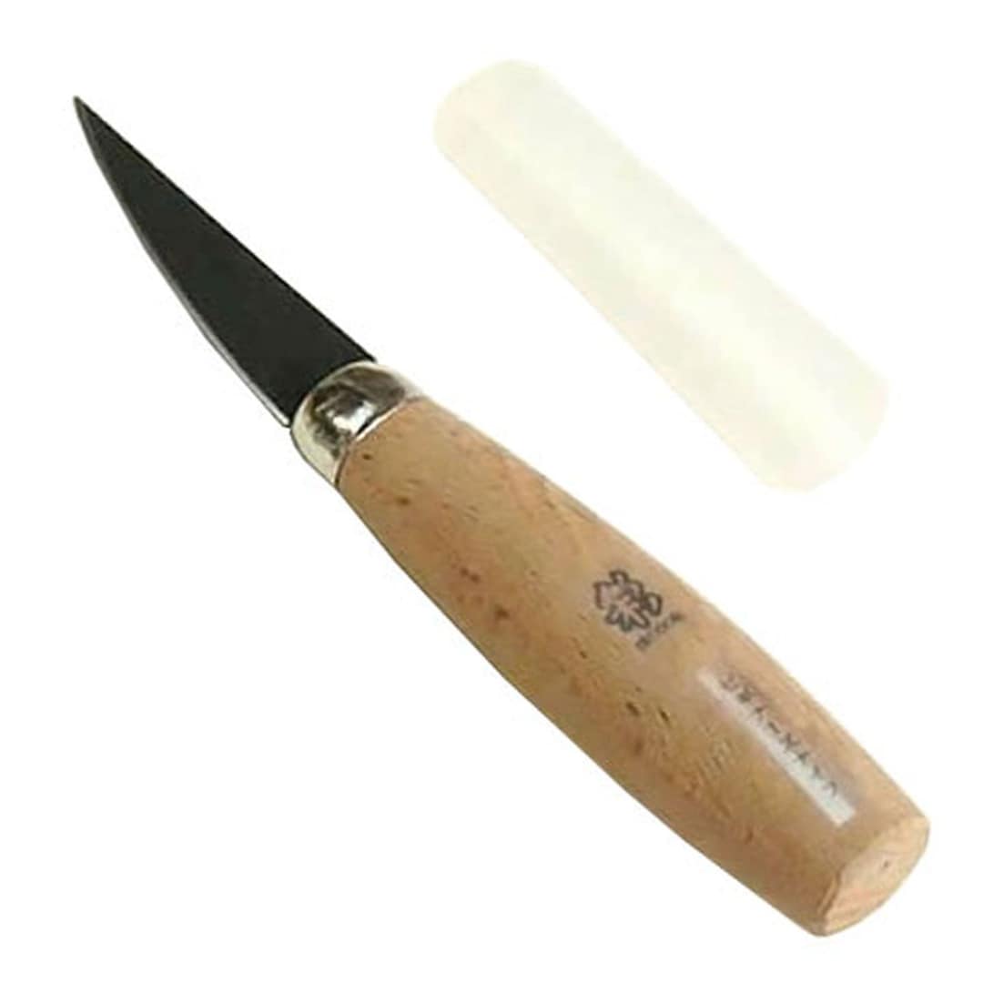 Michihamono 190mm Wood Carving Hand Tool Japanese Kogatana Woodcarving Whittling  Knife, with Leather Wrapped Handle, for Woodworking