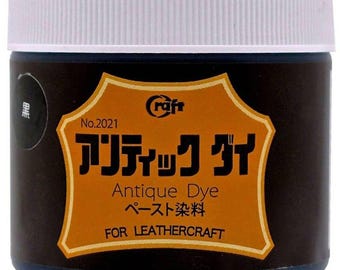 Craft Sha No.11 Black 100ml Leather Gel Stain Water Based Paint Leathercraft Finishing Antique Dye, for Dyeing Stampings in Leatherwork