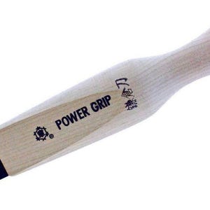 Mikisyo パワーグリップ 日本製 木彫り & PMCツール チゼルナイフ 18mm 浅型 木工 U型 ガウジ 木製ハンドル付き 木彫り用