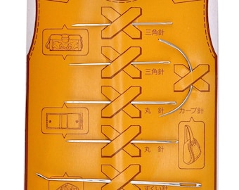 Kyoshin Elle 6 Pieces Hand Sewing Needle Set Leathercraft Tool with Glovers, Saddlers Harness, Curved, Weaving Needle for Sewing Leatherwork
