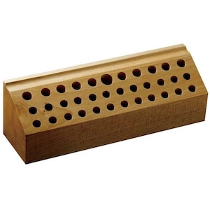 Craft Sha 35 Hole Leathercraft Stand Storage Rack Organizer Wooden Leatherwork Tool Holder, to Store Leather Stamps, Punches & Swivel Knives