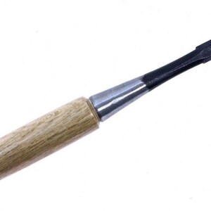 Herramienta japonesa para tallar madera Topman de 12 mm con borde recto, cincel plano para carpintero, con mango de madera en forma de aro, para tallar madera.