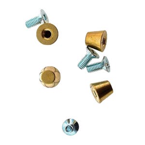 x4 Leathercraft Hardware Brass Feet + Backscrews for Leather Bags 10mm x 10mm Brass Bag Feet for Leathercraft Bags Cases