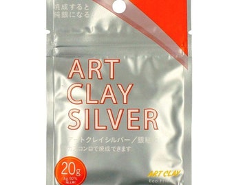 Art Clay Silver 20g Clay Type Water Based Japanese Low Fire Series Jewelry Making PMC Precious Metal Clay, with Aluminum Package