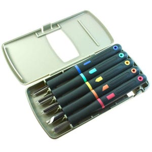 Juego de iniciación Suncraft GX de 5 cinceles y gubias de plástico de lujo para tallar madera, con estuche resistente a impactos, para carpintería.