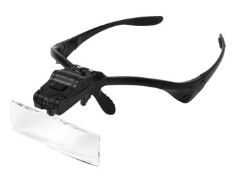 TSK HD-002 Loope 85x28mm Glasses Type Magnifying Loupe, with LED Light, for Jewellery Making, Watch Repair, & Electronics