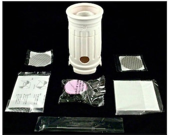 Kit para fabricação de joias em cerâmica prateada com argila de metal precioso PMC, com instruções, para queima de anéis e acessórios de argila prateada.