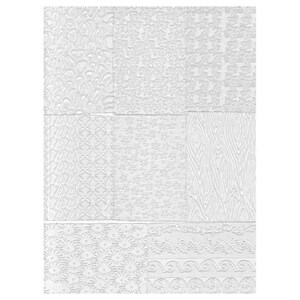 PMC Precious Metal Clay Silver 8 Piece Embossed Patterned Plastic Textured Tiles, for Texturing & Decorating Silver Clay Jewelry image 2