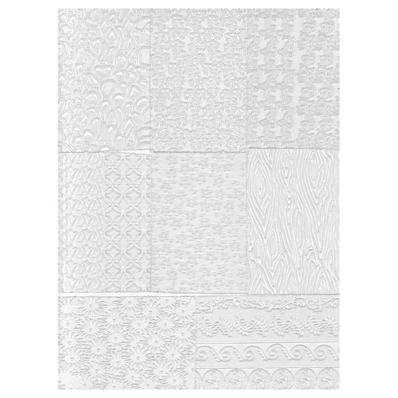PMC Precious Metal Clay Silver 8 Piece Embossed Patterned Plastic Textured Tiles, for Texturing & Decorating Silver Clay Jewelry image 2