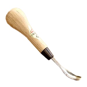 Herramienta para tallar madera Michihamono de 18 mm, cincel de madera, cuchara, gubia en U doblada, con hoja de acero de alta velocidad, para carpintería