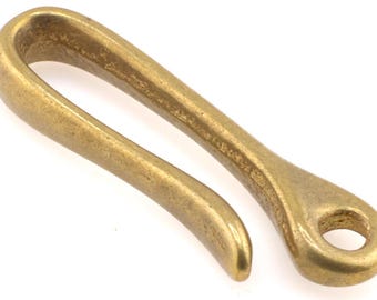 Leathercraft Hardware Heavy Brass Hook S for Leather 48mm x 20mm