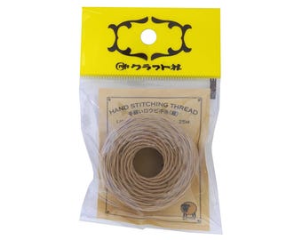 Craft Sha Leathercraft Waxed Polyester Stitch Leather Thread 20/6 Beige 25m