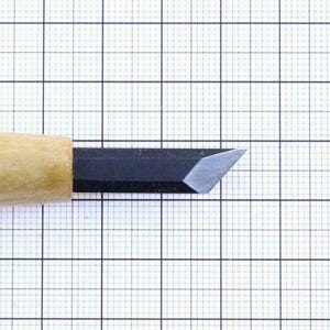Mikisyo Power Grip PMC & Wood Carving Tool 7.5mm Skew Angled Corner Chisel, with Wooden Handle, to Carve Tapered Recesses in Woodworking image 3