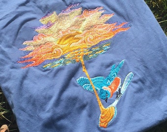 Geborduurd T-shirt: daglicht - biologisch