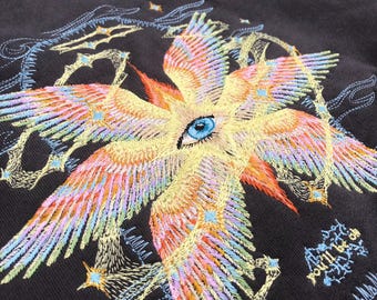 Embroidered Hoodie: Angels Fly - Organic Cotton - Etsy