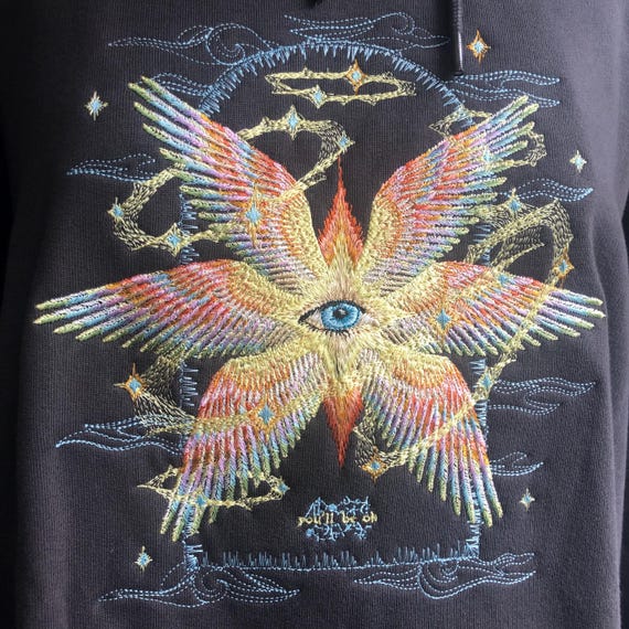 Embroidered Hoodie: Angels Fly - Organic Cotton - Etsy