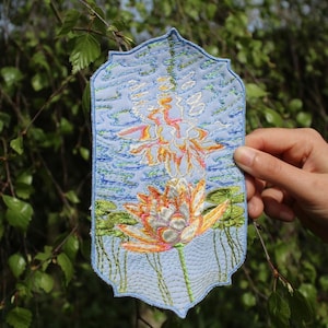 Water Lily Embroidered Art Patch