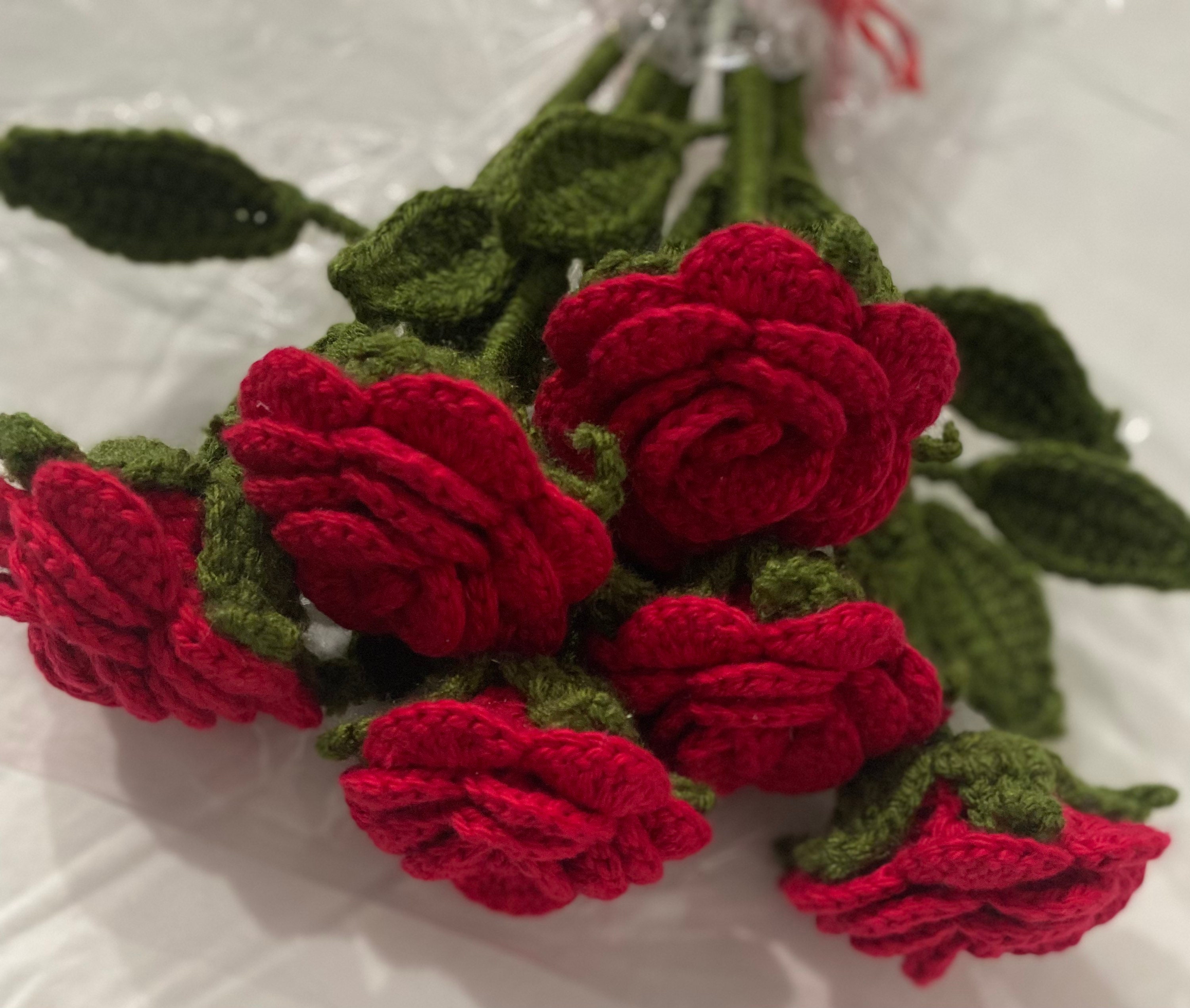 Crochet Red Roses - Etsy