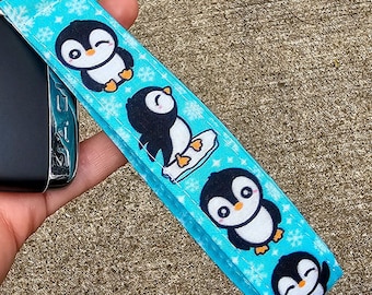 Penguin Keychain Wristlet | Penguin Gift for Her | Penguin Key Fob | Penguin Lanyard for Keys | Cute Car Accessories | Animal Lover Gifts