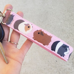 Porte-clés au poignet pour cochon d'Inde | Cadeaux mignons de cochon d'Inde | Porte-clés avec porte-clés pour cochon d'Inde | Lanière pour clés cochon d'Inde | Porte-clés cochon d'Inde