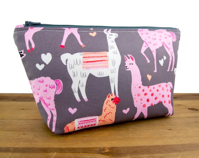 Llama Gifts Llama Bag Llama Makeup Bag Zipper Pouch Etsy