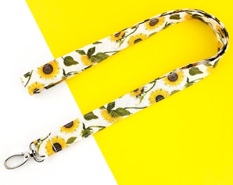 Sunflower Lanyard ID Holder | Sunflower Gifts | Cute Lanyard for Keys | Sunflower Key Strap | Hidden Disabilities | Invisible Disabilities