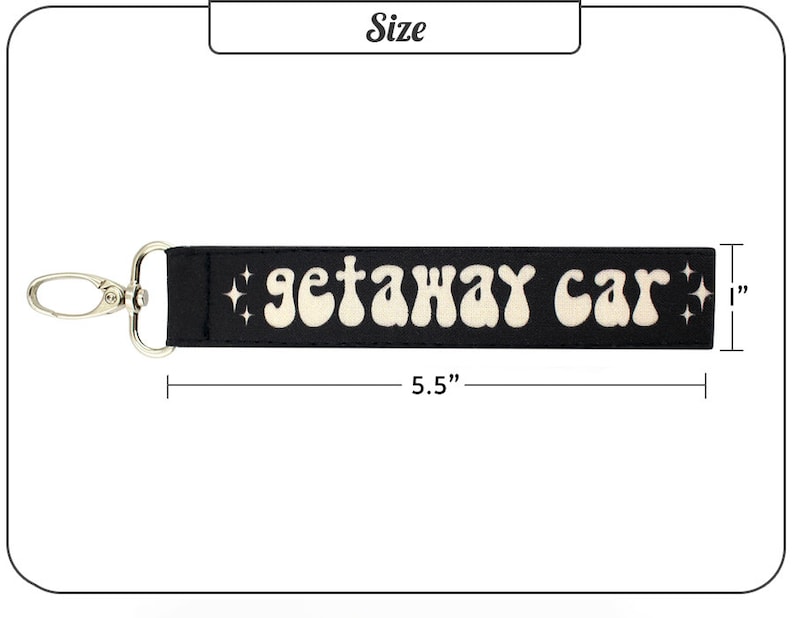 Getaway Car Keychain Wristlet | Cute Key Fob Lanyard | Trendy Car Accessories for Women | Funny Birthday Gift for Best Friend image 6