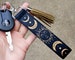 Moon Keychain Wristlet | Sun and Stars Wristlet Keychain | Car Accessories Boho | Car Keychain | Key Fob | Key Wristlet | Key Strap | Witchy 