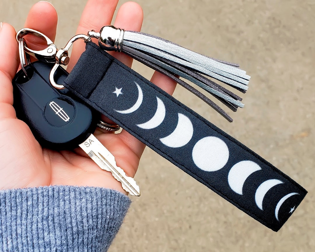 Moon Keychain Wristlet | Moon Phase Key Fob | Witchy Things | Moon ...