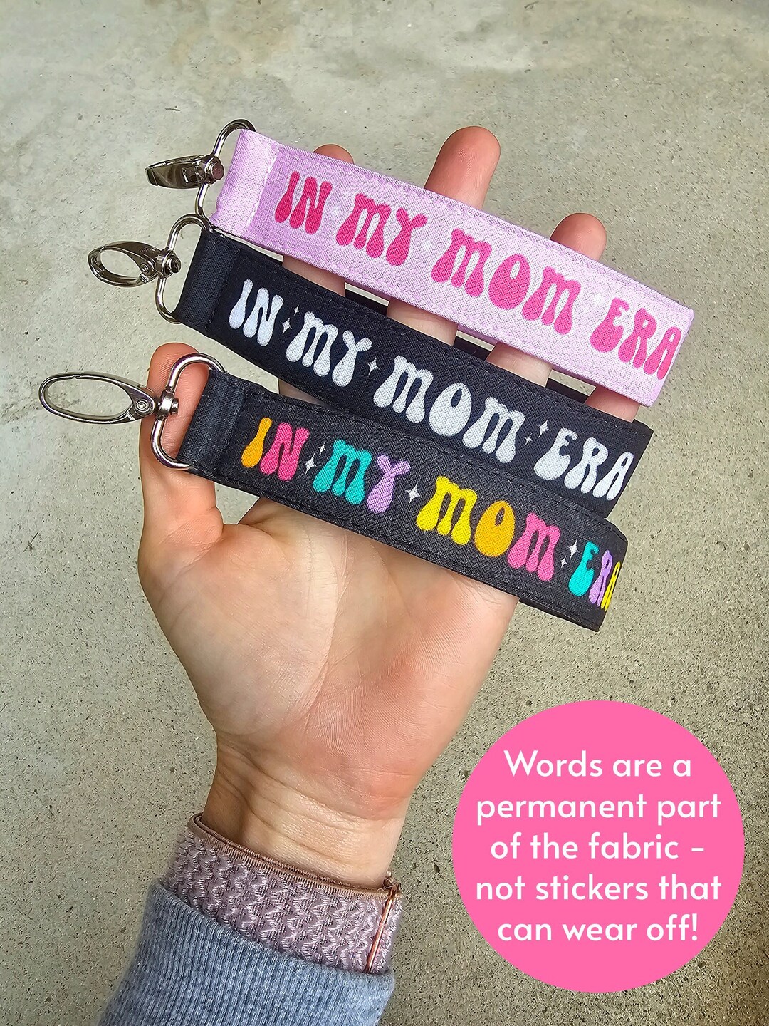 In My Mom Era Keychain Wristlet | Mama Wrist Lanyard for Keys | Mom Car ...