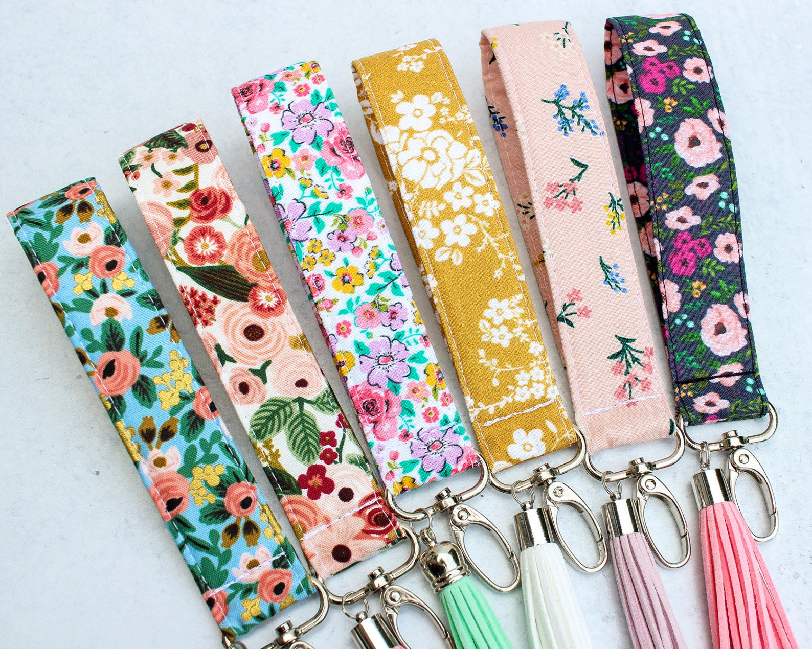 Floral Keychain Wristlet Rifle Paper Co Lanyard for Keys | Etsy