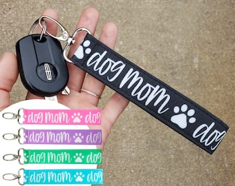 Dog Mom Keychain Wristlet | Gifts for Dog Lovers | Dog Lanyard for Keys | Dog Key Fob Wristlet | Dog Keychain Bracelet | Mothers Day Gift