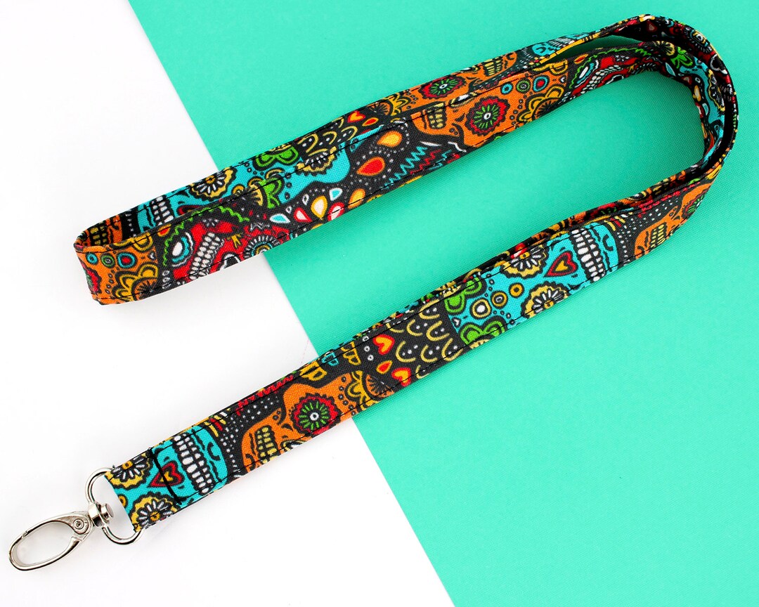 Goth Lanyard Sugar Skull Lanyard With ID Holder Day of the Etsy