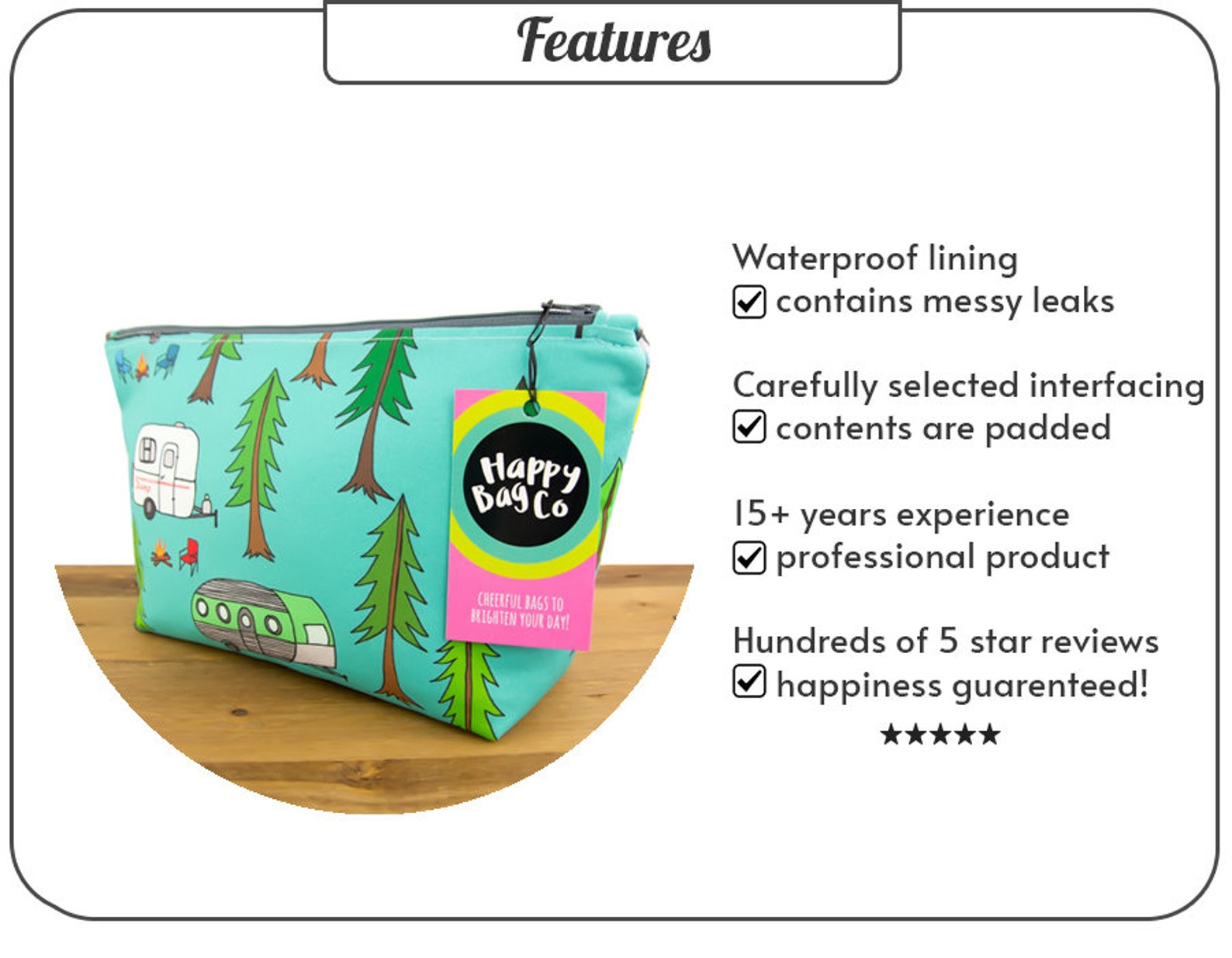 Camping Gifts RV Gifts Makeup Bag Zipper Pouch Happy Etsy