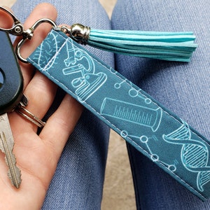 Science Keychain | Medical Student Graduation Gift | Science Teacher Gift | Nursing Gift | Doctor Gift | Chemistry Key Fob | Biology Lanyard
