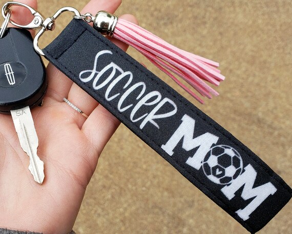 Keychain ID Holder Wallet - Soccer Mom - Leather Keychain ID Holder Wallet - Soccer Mom - Leather